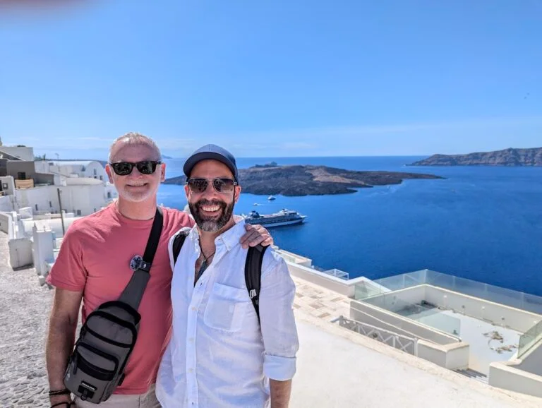 James and Rob together in Santorini